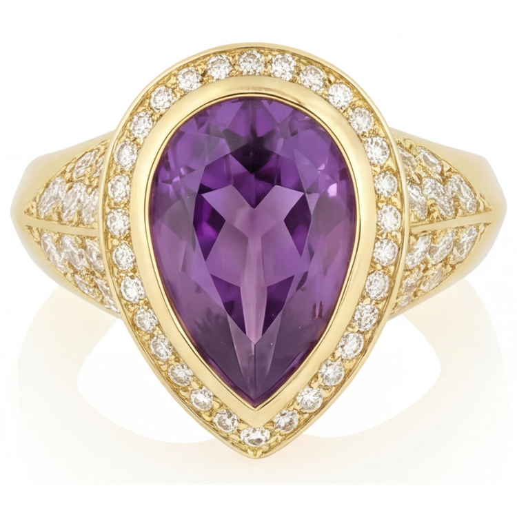 Améthyste Pourpre Bague avec Gemme – vue principale