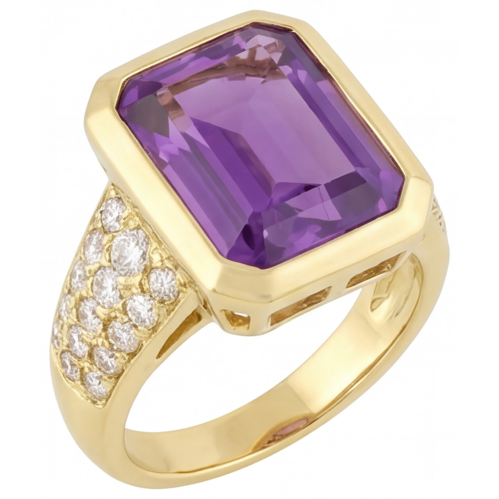Chatoyant Bague avec Gemme 7 carats – vue de face