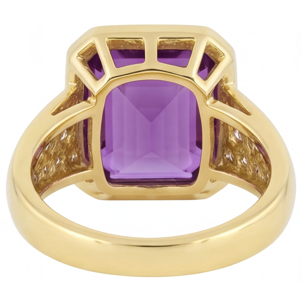 Améthyste Pourpre Bague avec Gemme – vue de dessus