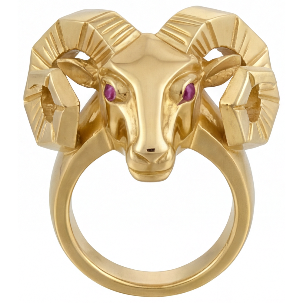 Améthyste Pourpre Taille Ronde Bague Pierre Précieuse en Or Jaune 14 Carats – vue principale