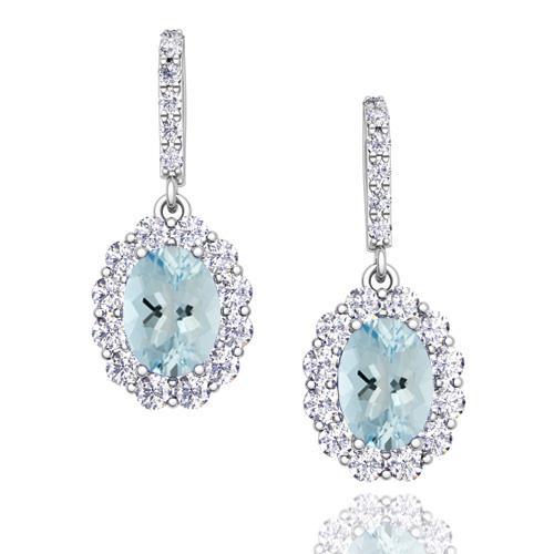 De luxe Aigue-Marine Bleu Mer Gemstone Earring 4,85 carats – vue principale