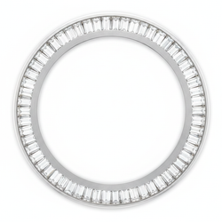 Lunette de Montre en Diamants Baguette 2 Carats 28 mm Pour Rolex Datejust Diamants Naturels Véritables Serti Rail en Acier Inoxydable