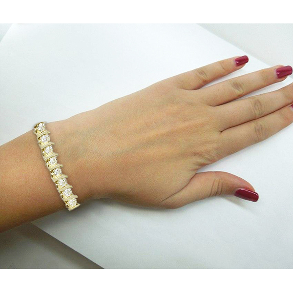 Bijoux de Créateur Or Jaune 14 Carats avec Diamant – vue de côté