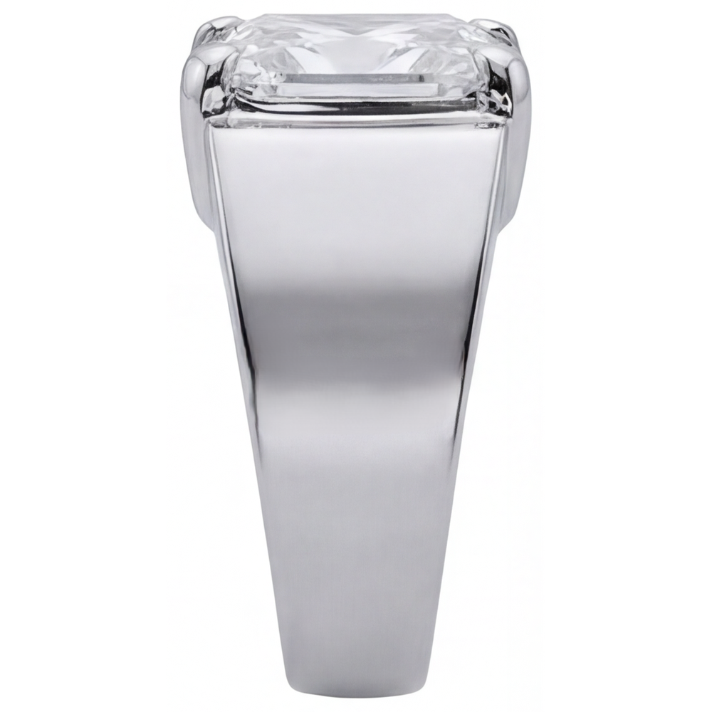 Brillant Taille Radiant Bague Homme en Or Blanc 14 Carats – vue d'angle