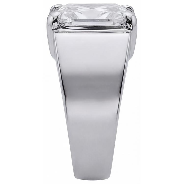 Brillant Taille Radiant Bague Homme en Or Blanc 14 Carats – vue d'angle