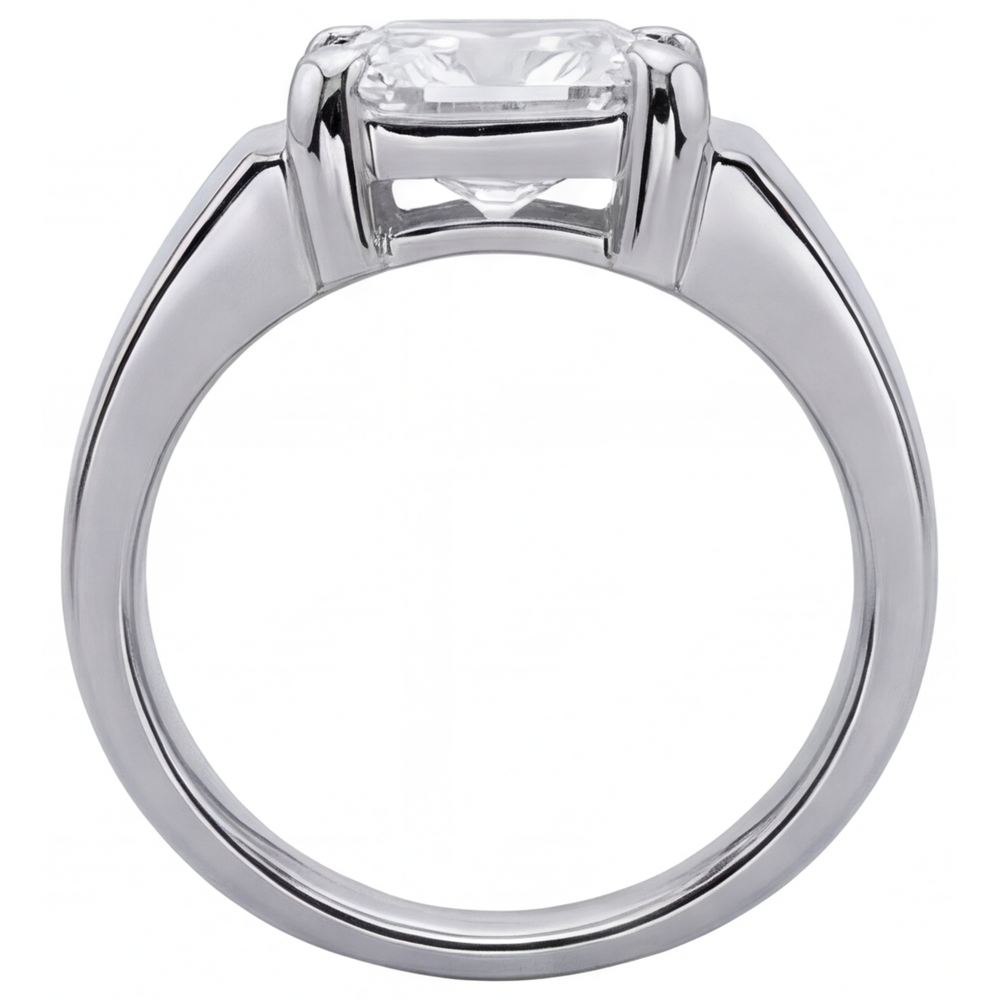 Brillant Bague Homme 5 carats Or Blanc 14 Carats – vue de profil