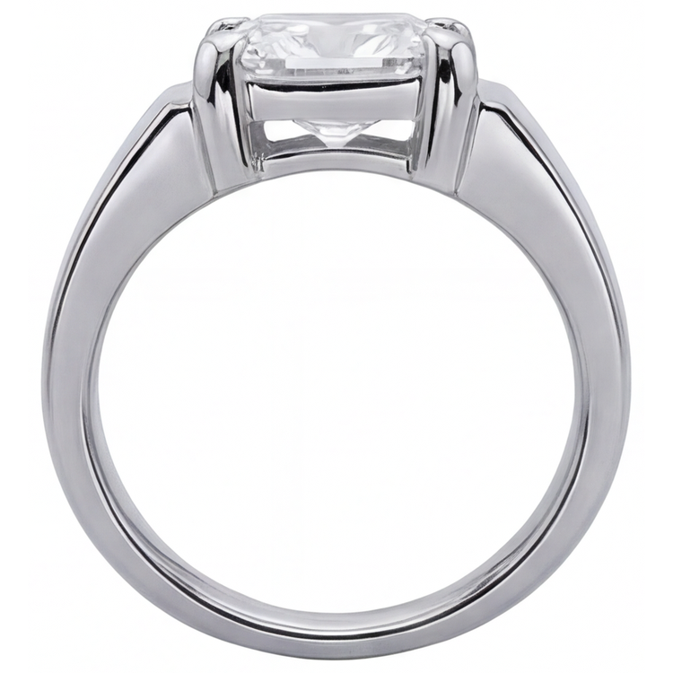 Brillant Bague Homme 5 carats Or Blanc 14 Carats – vue de profil