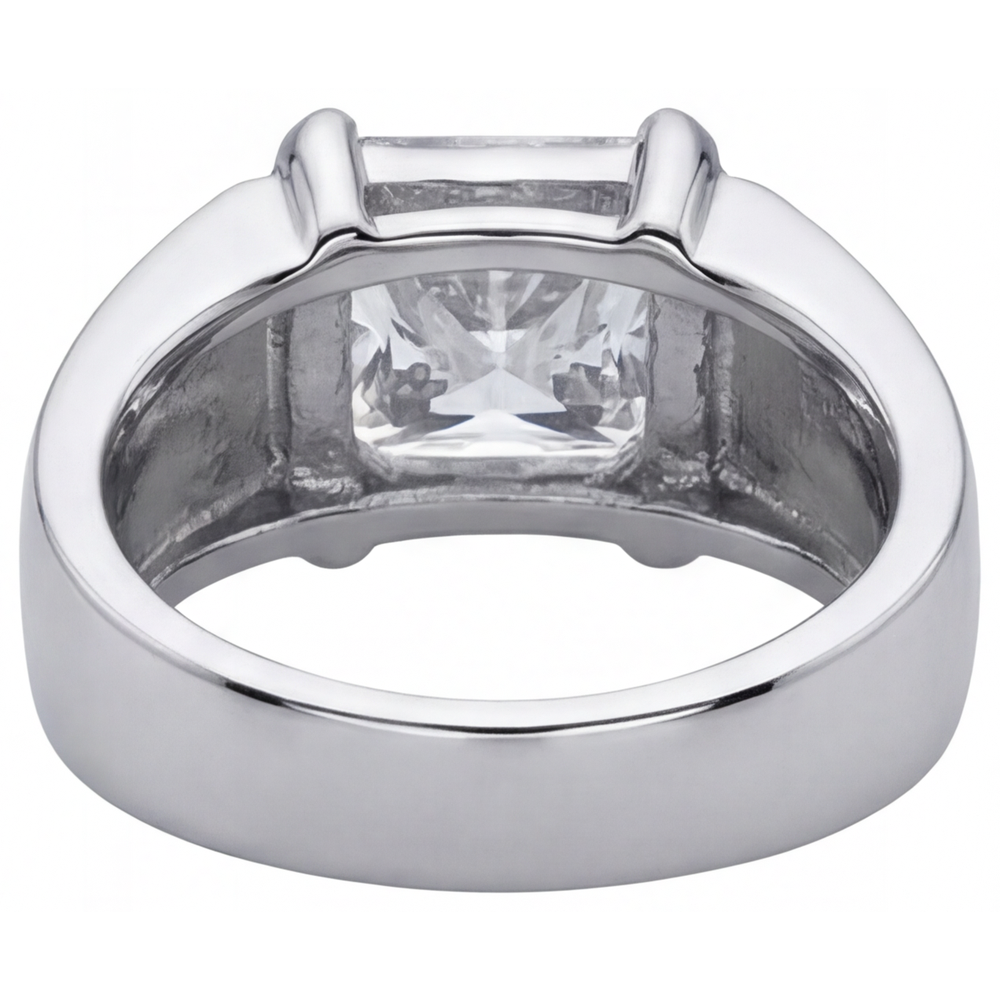 Brillant Bague Homme 5-carats Or Blanc 14 Carats – vue de dessus