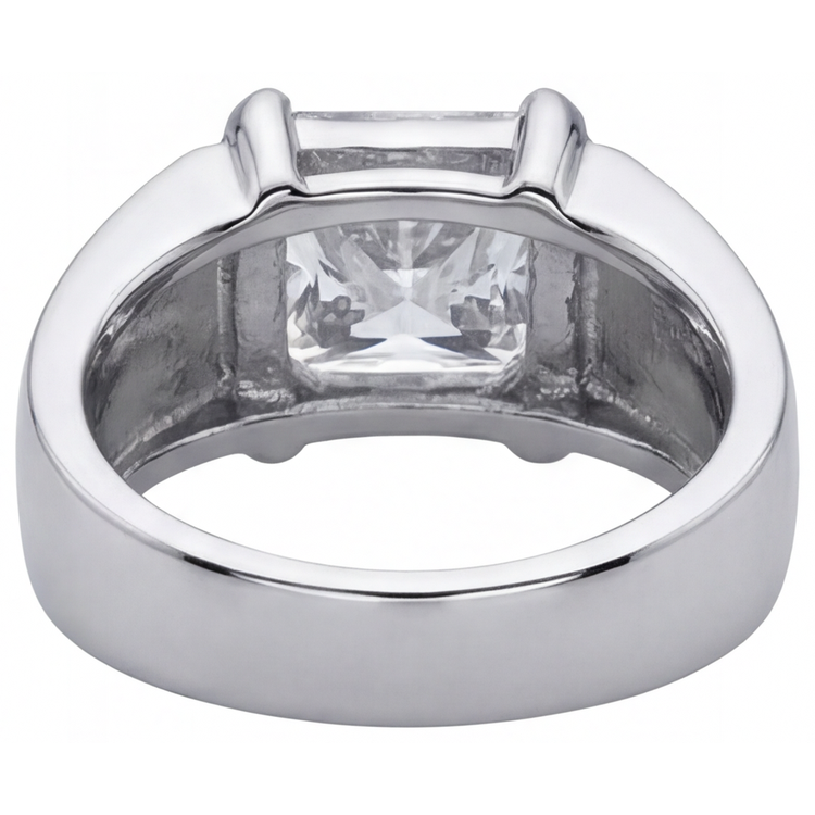 Brillant Bague Homme 5-carats Or Blanc 14 Carats – vue de dessus