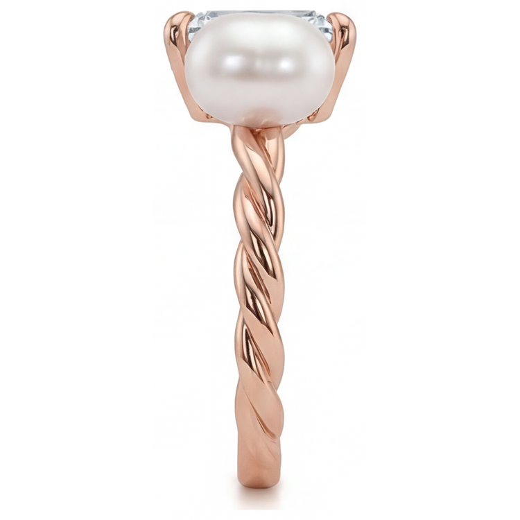 Brillant Bague Joaillerie 1,5-carats Or Rose 14 Carats – vue de côté