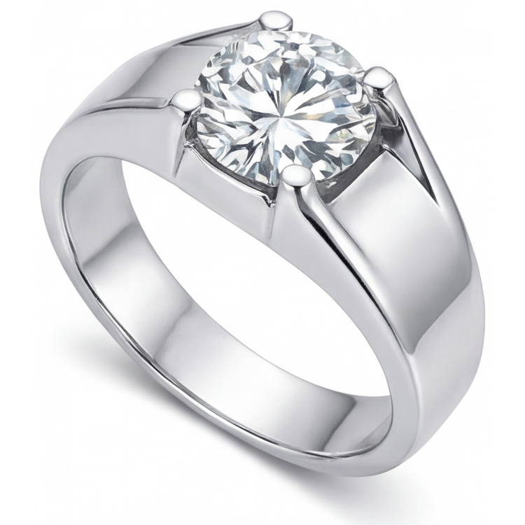 Fait à la main Bague Masculine 2,50 carats – vue d'angle