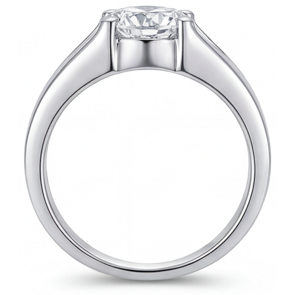 Brillant Bague Masculine 2,50 carats Or Blanc 14 Carats – vue de dessus