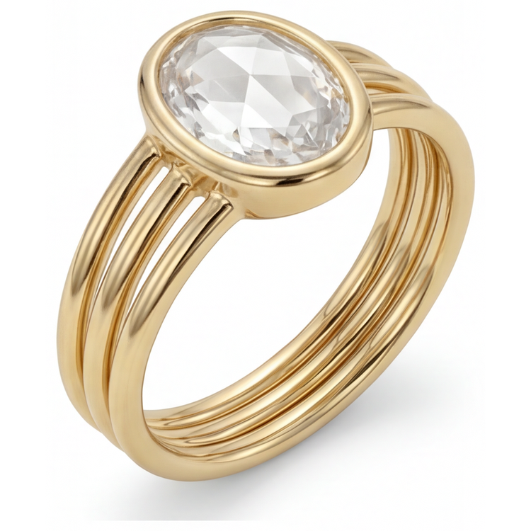 Brillant Bague Mono-Pierre – vue de face