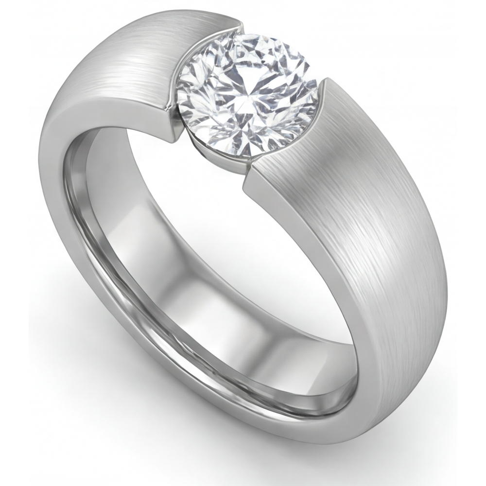 Brillant Bague pour Homme 1,50-carats Or Blanc 14 Carats – vue de côté