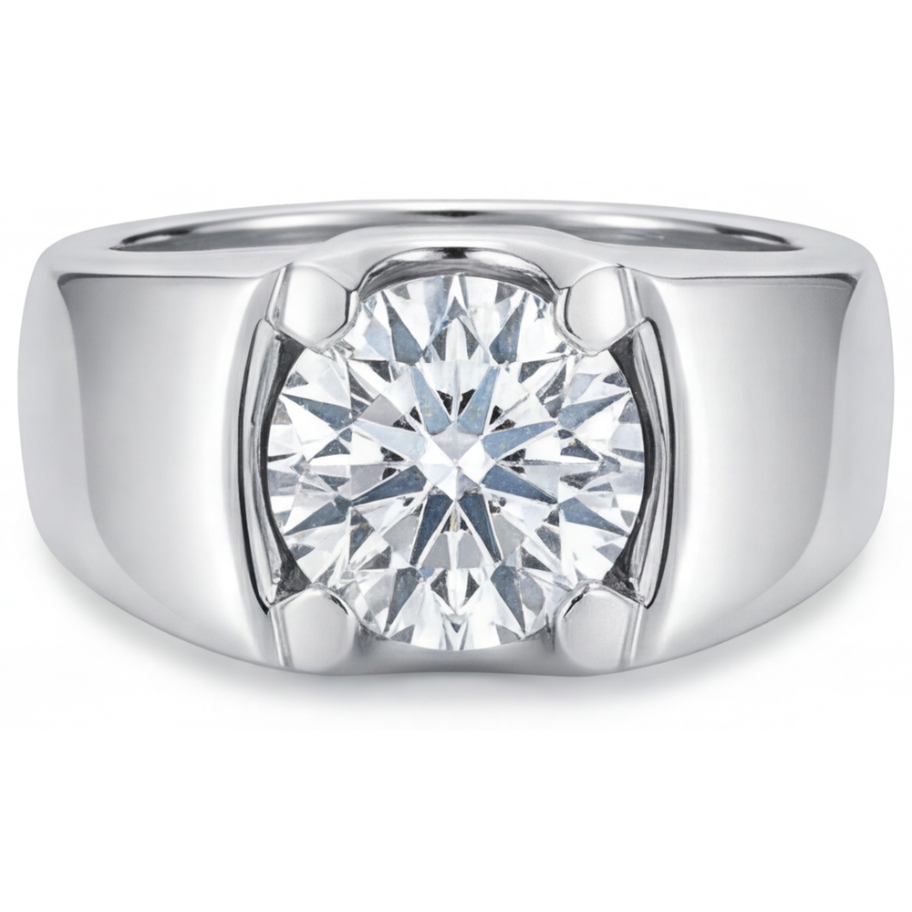 Premium Brillant Bague pour Homme 2 carats – vue de face