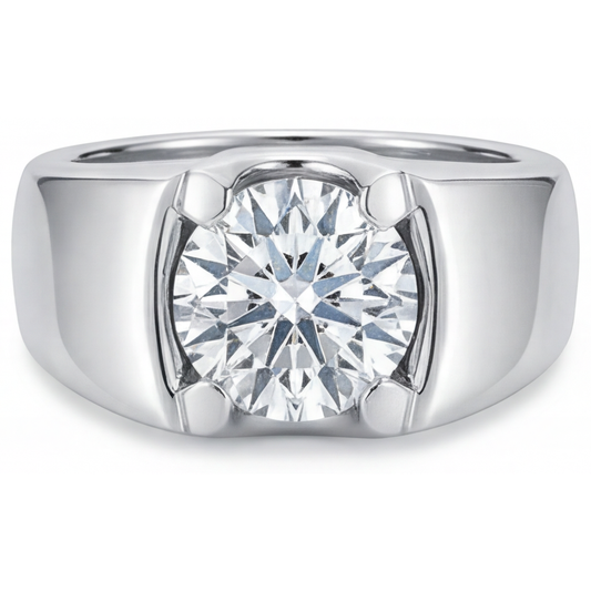 Premium Brillant Bague pour Homme 2 carats – vue de face