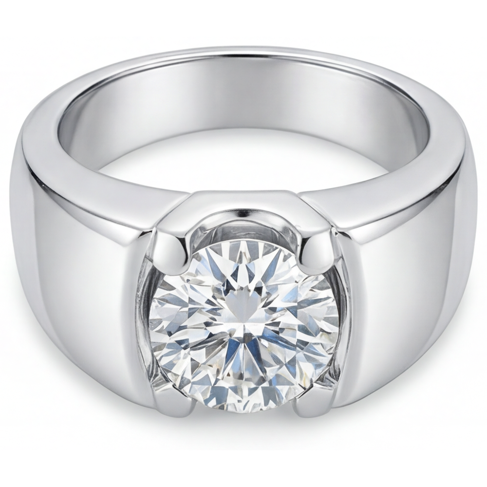 Brillant Bague pour Homme – vue de côté