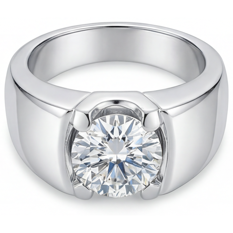 Brillant Bague pour Homme – vue de côté