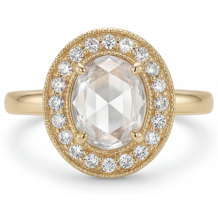 De luxe Brillant Bague Sertie Halo 2 carats – vue principale