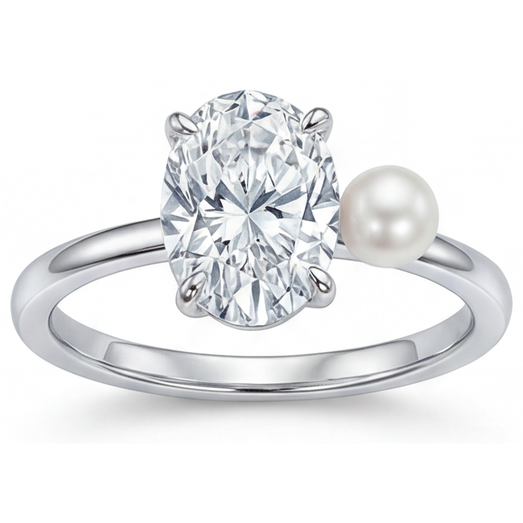 Brillant Bague Solitaire 2-carats Or Blanc 14 Carats – vue principale