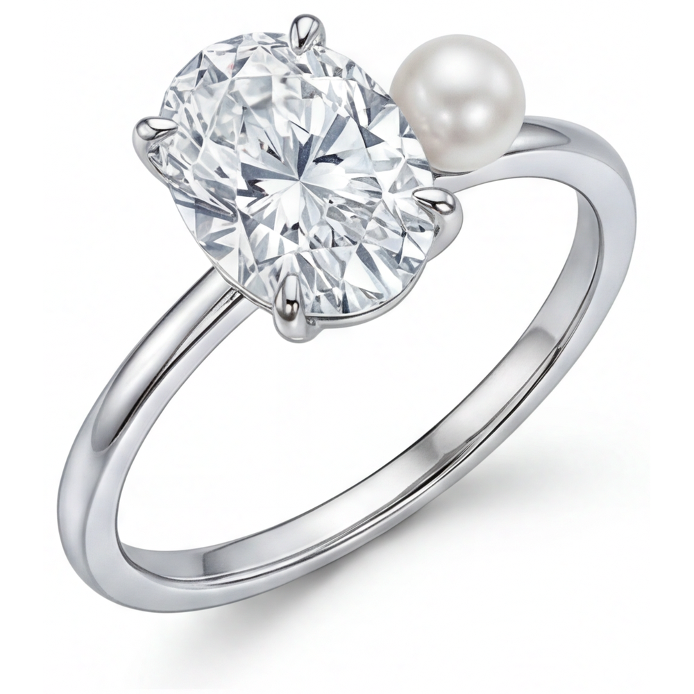 Sur mesure Bague Solitaire 2 carats – vue de côté
