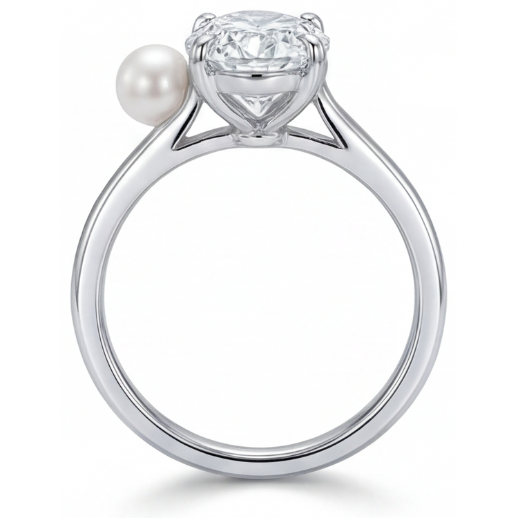 Sur mesure Bague Solitaire 2 carats – vue de profil