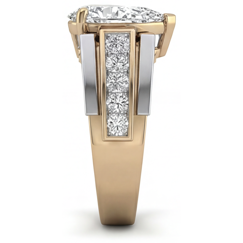 Fait à la main Brillant Bague Solitaire avec Accents 2 carats – vue détaillée