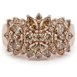 Brillant Diamant Champagne Désert Brillant Bague Statement