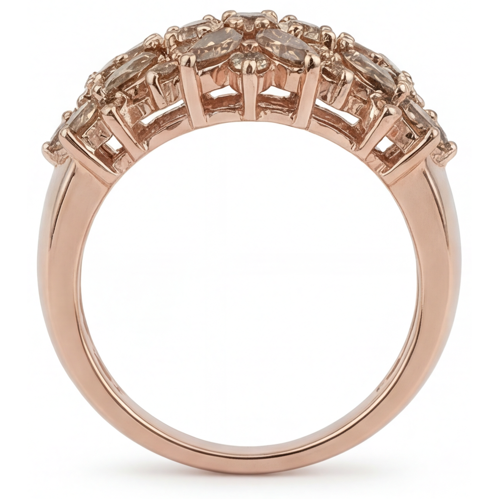 Brillant Bague Statement 4,50-carats Or Rose 14 Carats – vue de face