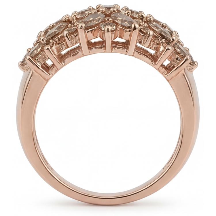 Brillant Bague Statement 4,50-carats Or Rose 14 Carats – vue de face