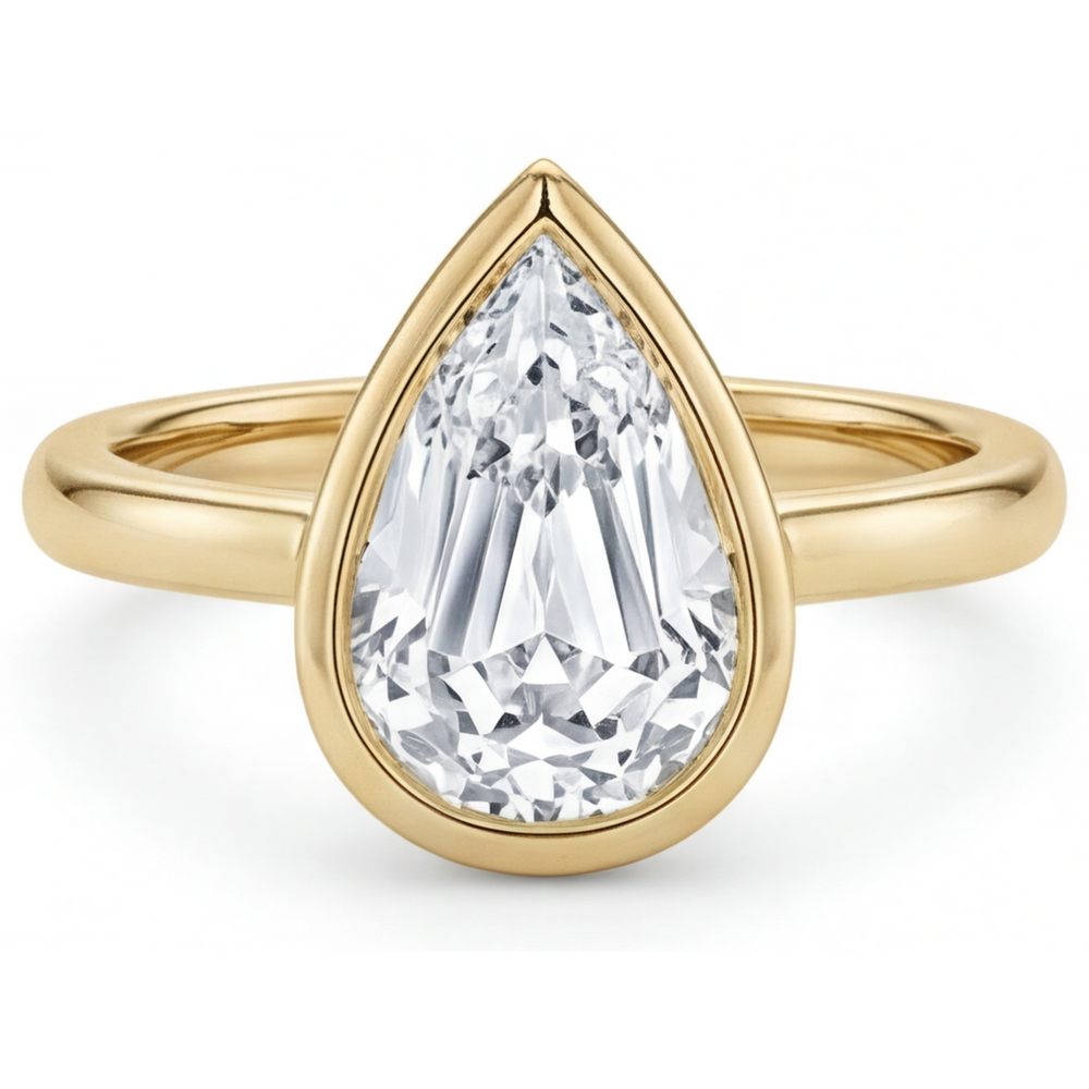 Solitaire de Fiançailles Or 14K Jaune avec Brillant – vue principale
