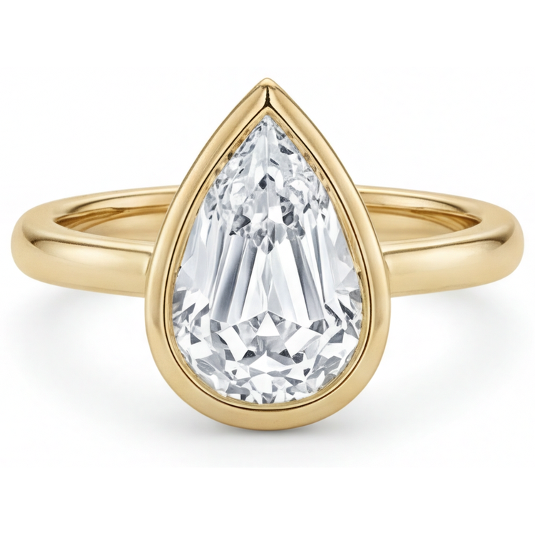 Solitaire de Fiançailles Or 14K Jaune avec Brillant – vue principale
