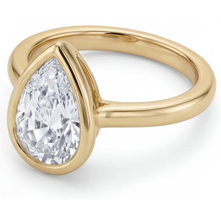 De luxe Brillant Solitaire de Fiançailles 1,5 carats – vue de côté