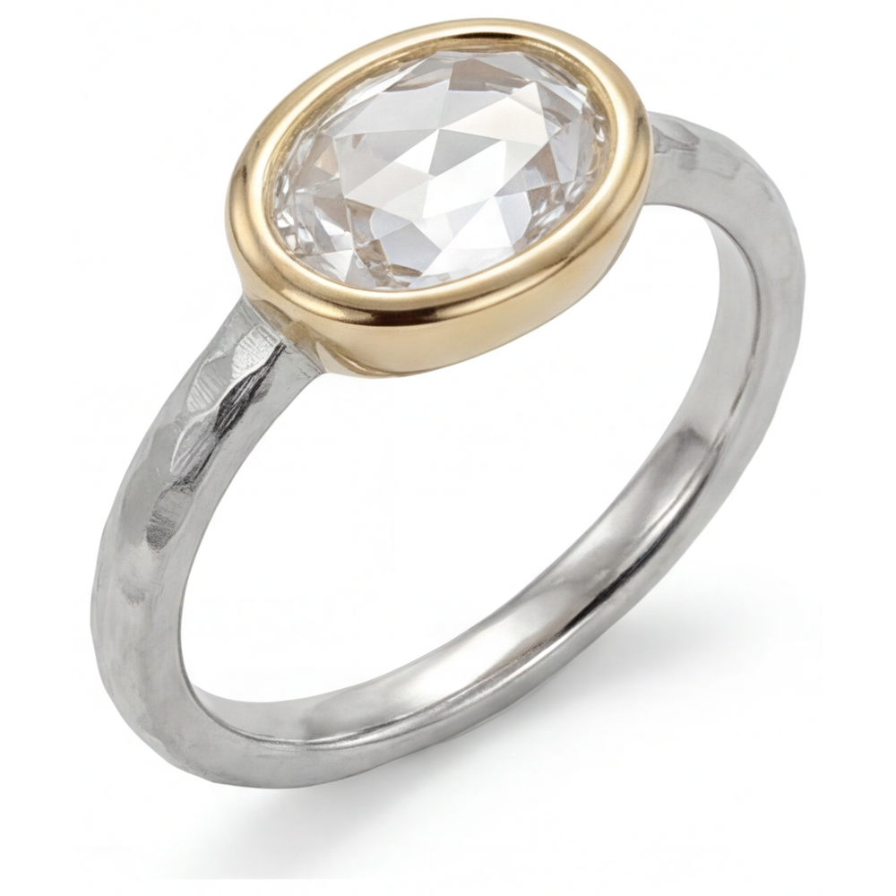 Brillant Solitaire de Fiançailles 1,50-carats Or 14K Bicolore – vue principale