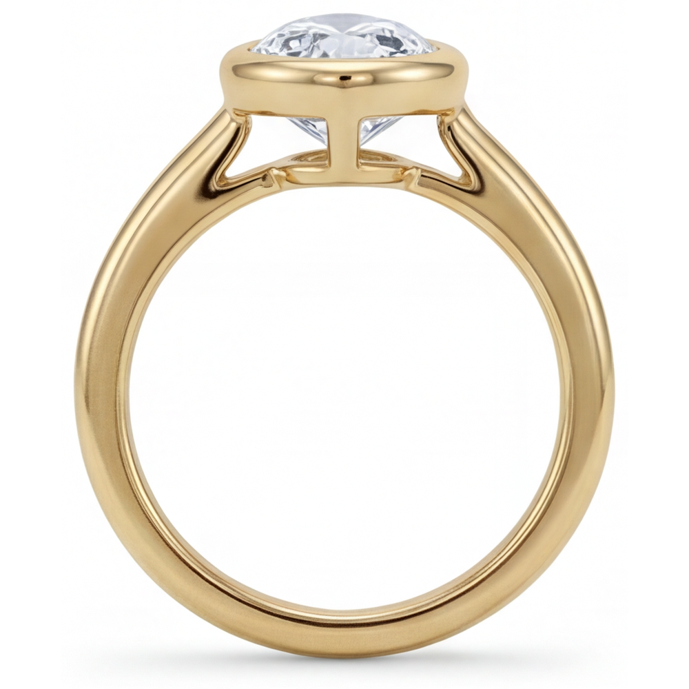 Solitaire de Fiançailles Or Jaune 14 Carats avec Brillant – vue d'angle