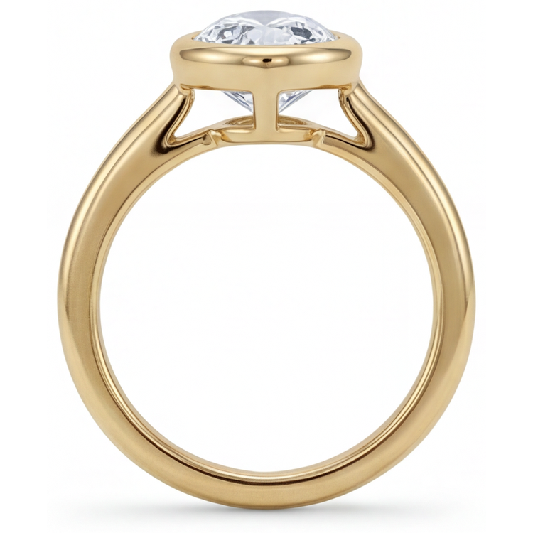 Solitaire de Fiançailles Or Jaune 14 Carats avec Brillant – vue d'angle