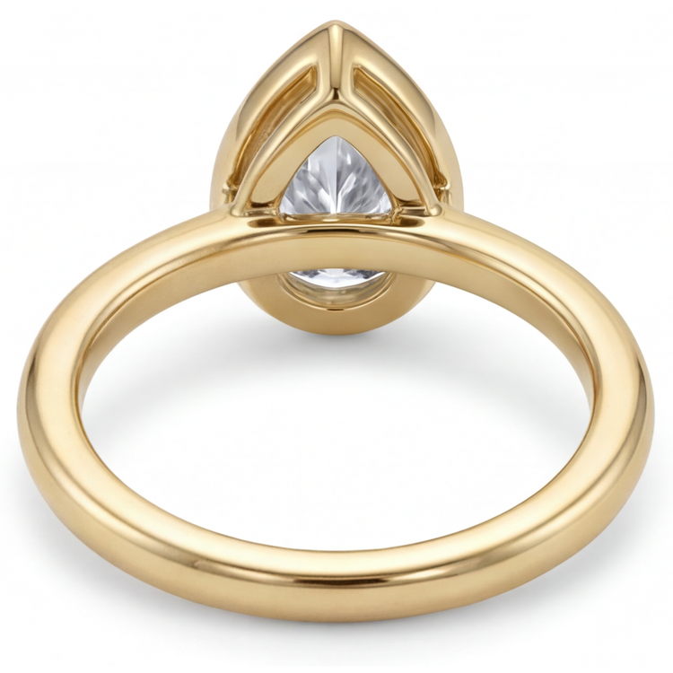 Brillant Solitaire de Fiançailles 1,50 carats Or Jaune 14 Carats – vue de profil