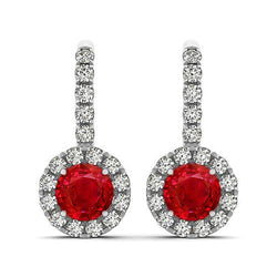 Or Blanc 14 Carats VVS Rubis Gemstone Earring 8,50 carats