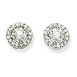 Brillant Boucles d'Oreilles – Pavé 2,32 carats Or Blanc 14 Carats