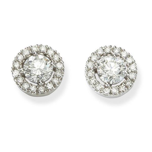 Taille Ronde Brillant bague en Or Blanc 14 Carats – vue principale