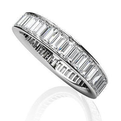 Eternity Band Or Blanc 14 Carats – Diamant Baguette 6 carats