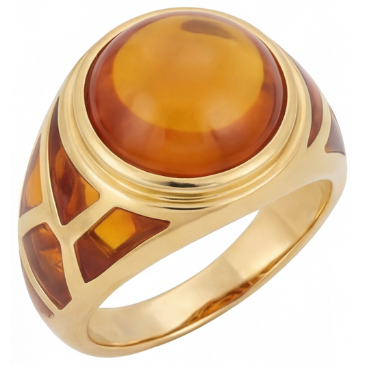Citrine Bague avec Gemme – vue de face