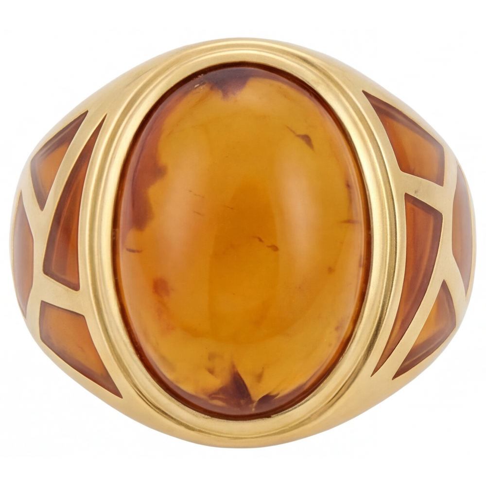 Citrine Bague Pierre Précieuse 10 carats Or Jaune 14 Carats – vue principale