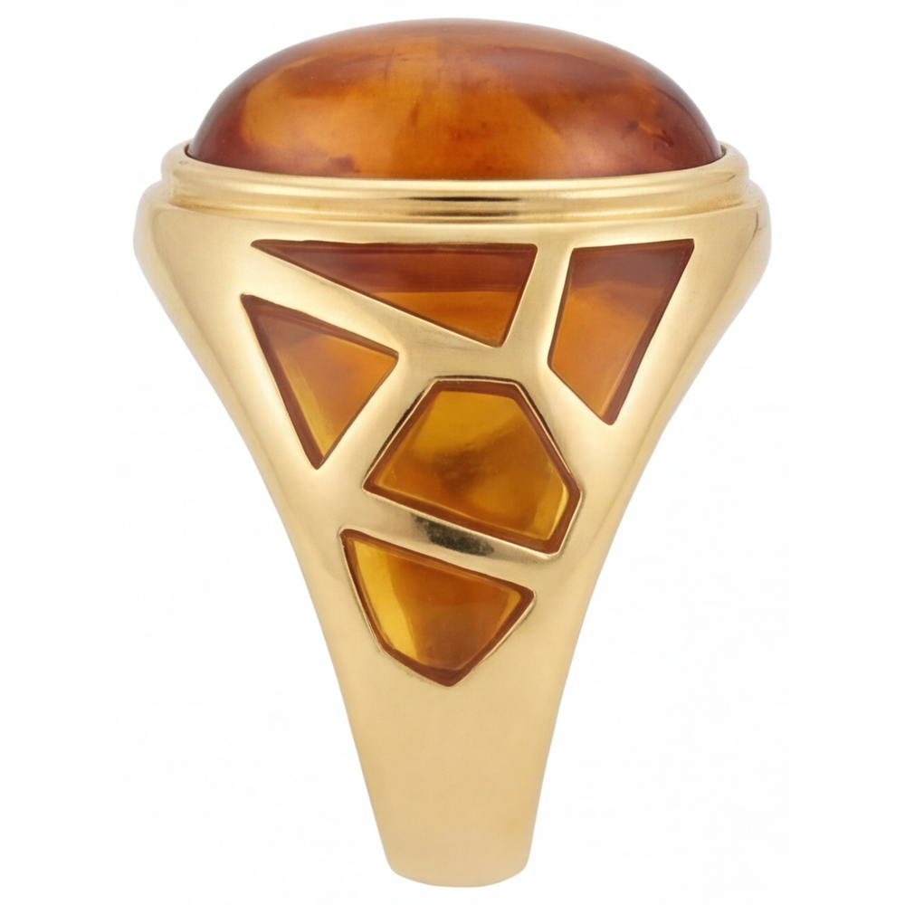 Fin Citrine Bague Pierre Précieuse 10 carats – vue de profil