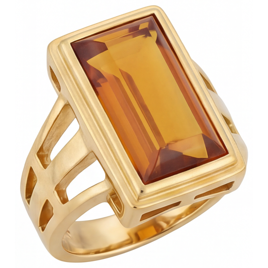 Luxueux Citrine Bague Pierre Précieuse 7 carats – vue de face