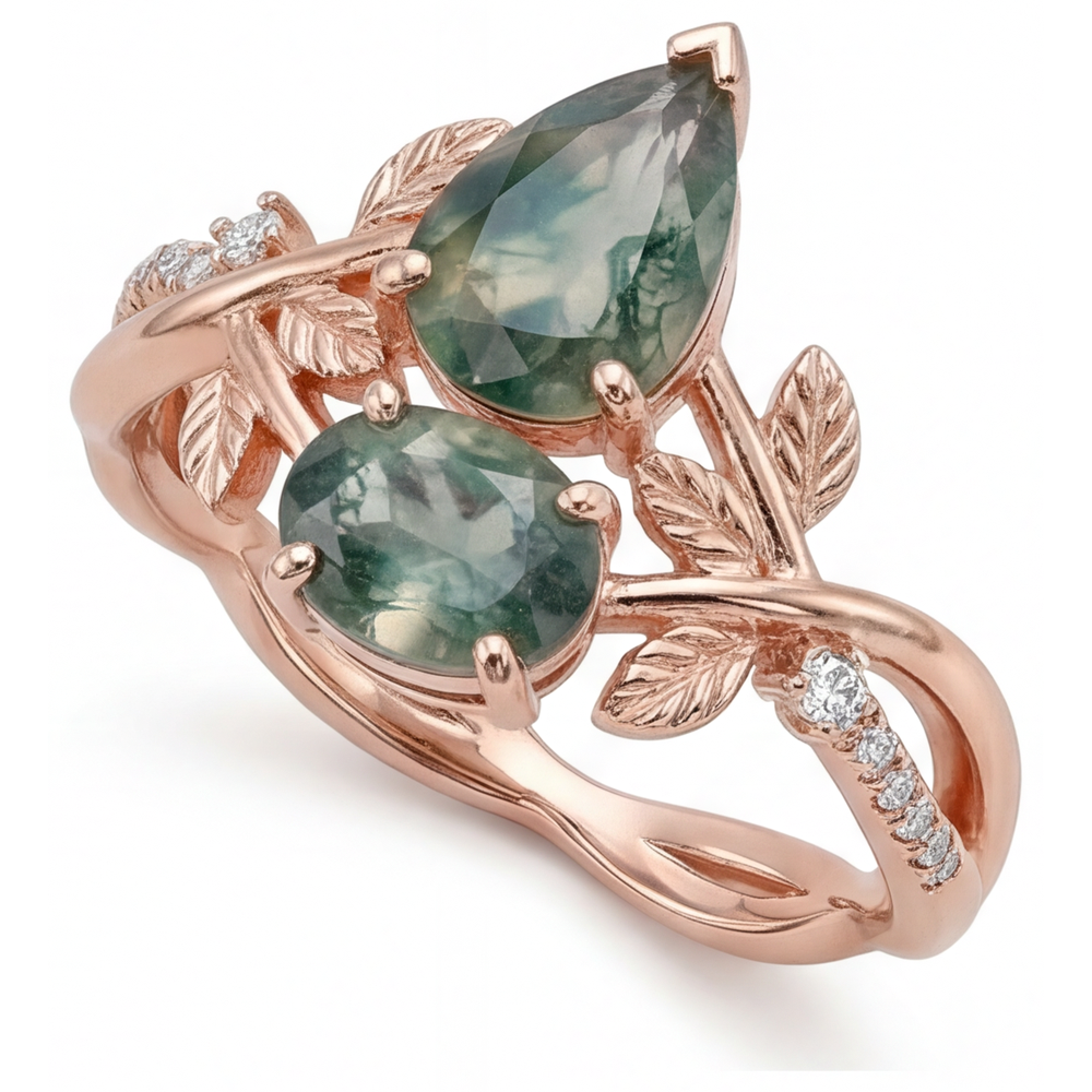 Confectionné main Bague avec Gemme 1,5 carats – vue de face