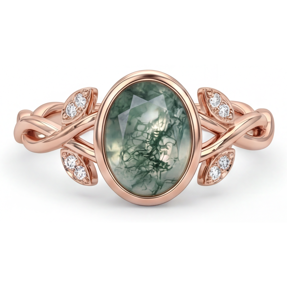 Dendritic Agate Bague avec Gemme – vue principale