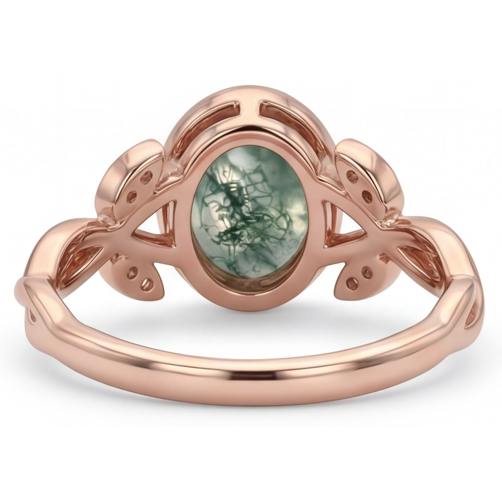 Dendritic Agate Bague avec Gemme – vue de dessus