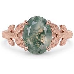 Confectionné main Dendritic Agate Bague avec Gemme 4,0 carats