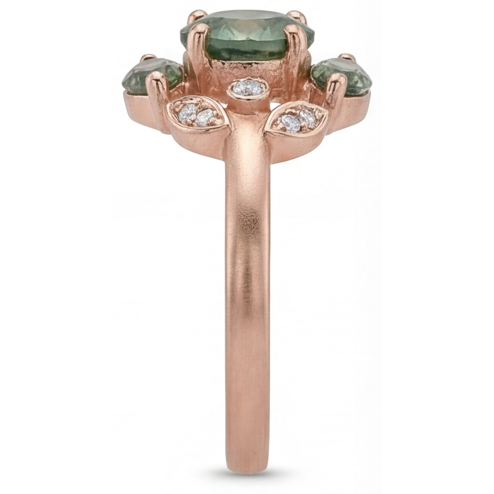 Luxueux Dendritic Agate Bague Pierre Précieuse 3,25 carats – vue d'angle